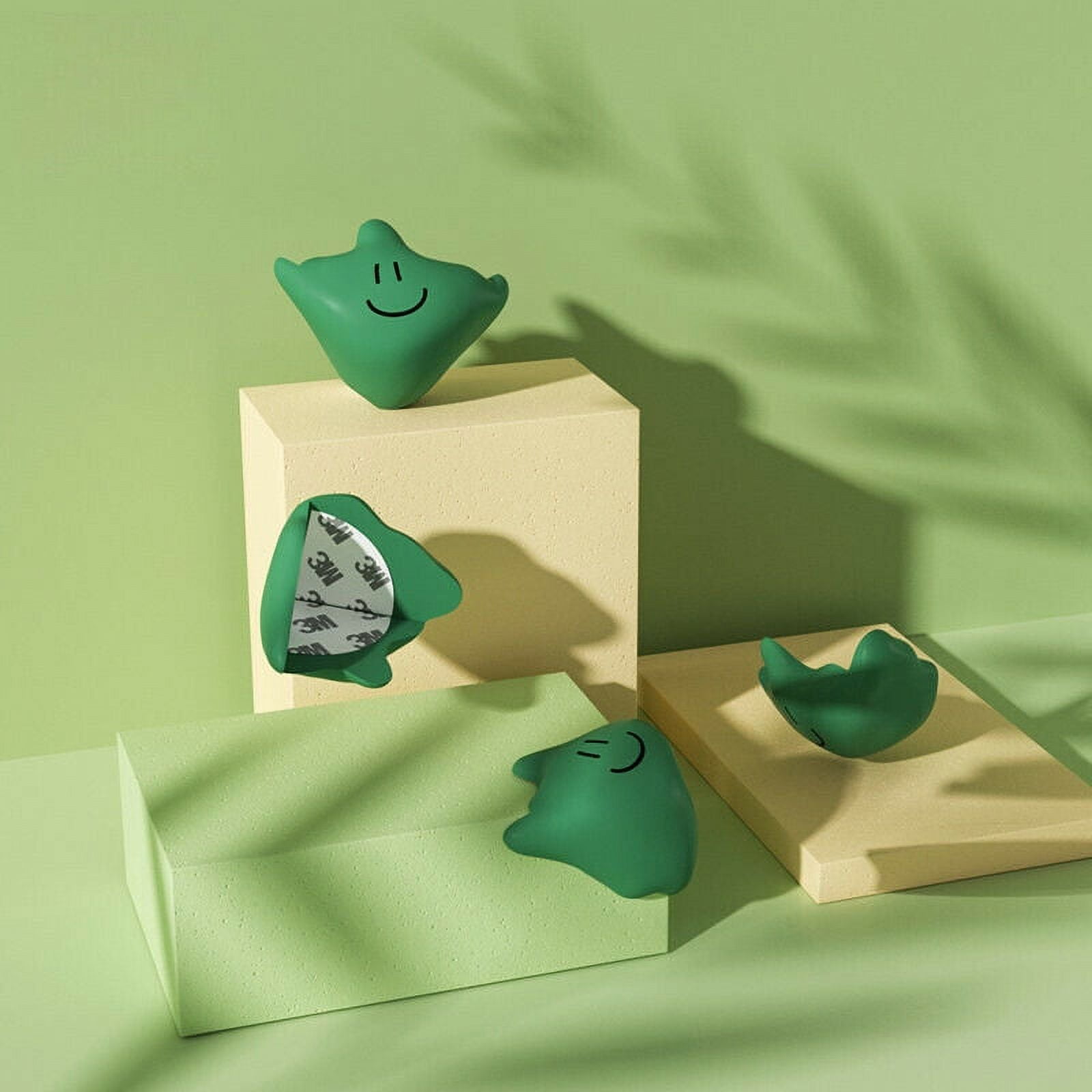 LNGOOR 4Pcs Protector Cartoon Anti-collision Corner Shape Silicone Table Corner Green