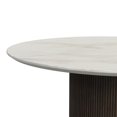thumbnail image 4 of Sutton Round Dining Table with White Faux Marble Top in Dark Brown, 4 of 8
