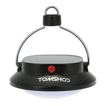 TOMSHOO 200LM 12LED 3 Mode Outdoor Indoor Portable Camping Lamp Tent Campsite Hanging Lamp Rechargeable Battery (Powered by Solar Panel and USB Charging)(Emergency for