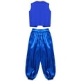 thumbnail image 4 of iixpin Kids Arabian Prince Costume for Boys Game Character Cosplay Vest with Lantern Pants Street Royal Blue 14, 4 of 5