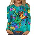 thumbnail image 4 of Blusa con cuello redondo y manga larga suelta a la moda para mujer Fridja bvmnju2248, 4 of 5