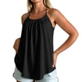 thumbnail image 3 of Womens Halter Tops with Built in Bra Padded Ribbed Supportive Spaghetti Strap Cropped Shelf Bra Tank Workout Tops Casual Loose Fitted Tank Tops Camisole Tops Sleeveless Tops Sports Yoga Shirts Black, 3 of 5