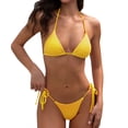 thumbnail image 3 of Afdoent Bikini Sets For Women Ladies Summer Bikini Colour Block Printed Split Swimsuit Halter Bathing Suits Swimwear Beachwear, 3 of 6