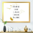 thumbnail image 3 of Designart 'Inspirational Quote On Gold and White' Traditional Framed Art Print, 3 of 4