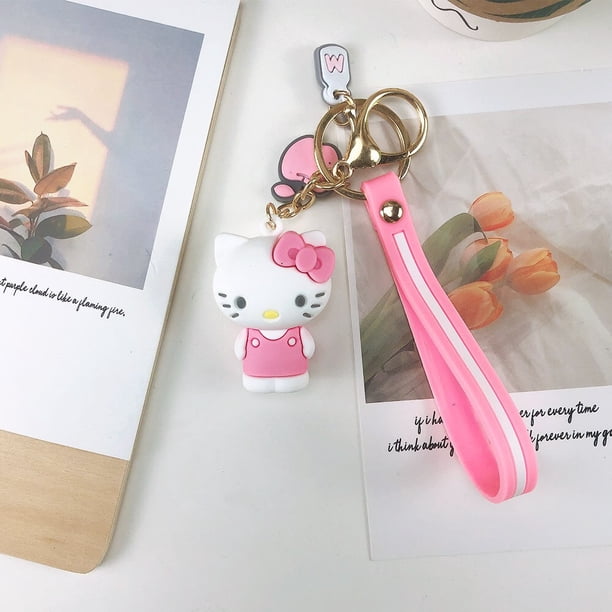 Sanrio-Llavero de Hello Kitty Kuromi para mujer y niña, llaveros con bola de piel de conejo esponjosa, colgante para bolso, regalo YAOSANBAO BAO unisex
