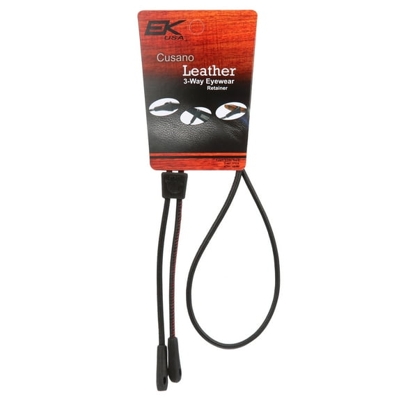 EK Adult Cusano Leather Dark Brown and Red Eyeglass Unisex  Strap