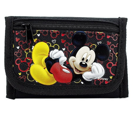 Disney - Mickey Mouse Authentic Licensed Black Trifold Wallet - Walmart.com