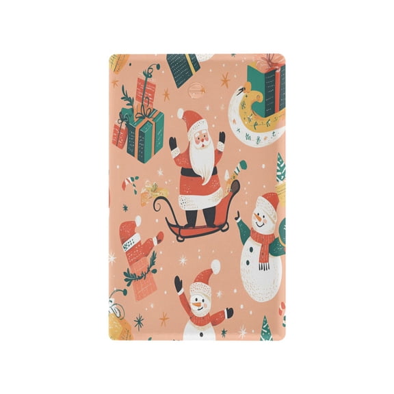 Yayeee Blank Wall Plate Cover 1-Gang 4.5"x2.7" Home Unused Decorative Outlet, Pink Christmas Santa