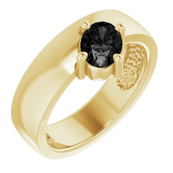 Dimaya Fine Jewelry 14K Yellow Gold Natural Gray Spinel Asymmetric Solitaire Ring