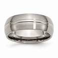 thumbnail image 1 of 8 mm Titanium Grooved Brushed & Polished Band - Size 8.5, 1 of 1