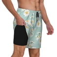 thumbnail image 3 of Fotbe Floral Daisy Men’s Swim Trunks Quick Dry Swim Shorts Board Shorts with Mesh Lining-Small, 3 of 9