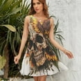 thumbnail image 7 of Sunflower Skull (7) Dress Fashion Beach Long Dresses Female Party Printed Sundress, 7 of 7
