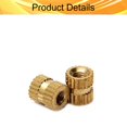 thumbnail image 3 of HUGFEGWE M3x6mm Female Thread Knurled Nuts,Hx5mm OD Brass Threaded Insert Embedment Nuts Hydraulic Welded Joint Injection Molding Assortment Kit for 3D Printing Injection Molding 30PCS CJB91-24990, 3 of 8