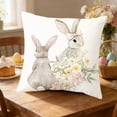 thumbnail image 5 of Uutvery Easter Pillow Cover, 17.72x17.72 Inch Fabric Cushion Cover with Easter Egg Rabbit Print, Home Holiday Decoration for Sofa Bed Living Room, 5 of 6