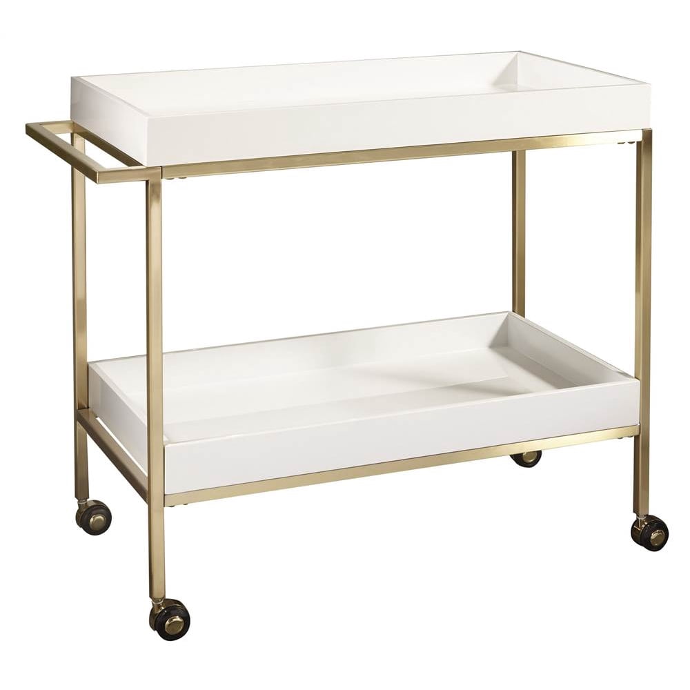 bar cart with cutting board