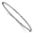 thumbnail image 2 of 14k White Gold Textured D.C Hinged Bangle, 2 of 4