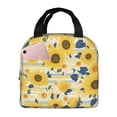 thumbnail image 1 of Easygdp Navy Blue Leaf Sunflower Bolsa Térmica Premium - Tela Oxford Impermeable, Gran Capacidad, Bolsillo Frontal, Unisex para Trabajo, Escuela, Actividades al Aire Libre y Picnics, 1 of 8