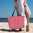thumbnail image 5 of Large Beach Bags Water-resistant Sandproof - Donut crumbs Print Cute Beach Tote Bags for Women with Zipper, 5 of 6