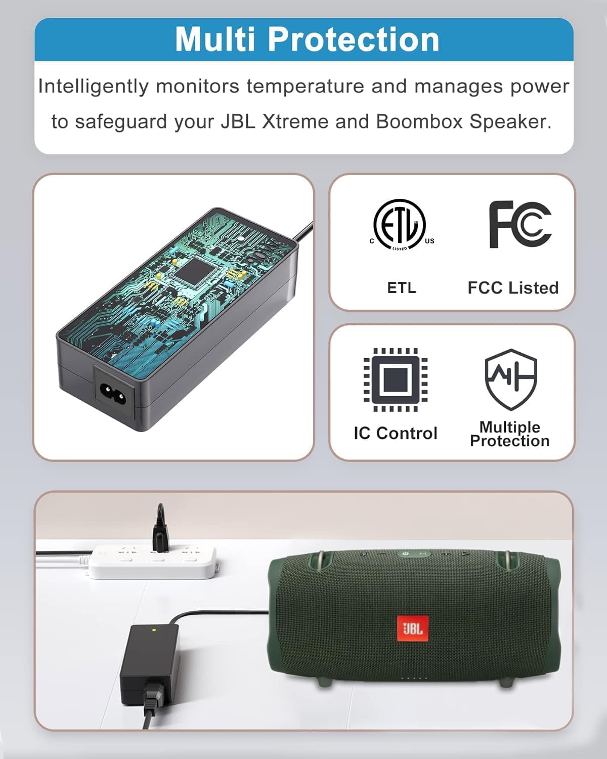 VHBW 19V Charger for JBL Xtreme, Xtreme 2, Boombox 1 2