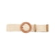 thumbnail image 3 of Cinturón tejido con hebilla de madera redonda, elástico, para vestir, trenzado Blanco, 3 of 9