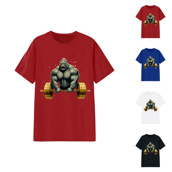 Gorilla Beast Gym Workout Lifting Weights Bodybuilding Womens Tshirts 2026 Summer Casual Short Sleeve Crewneck Graphic Tees