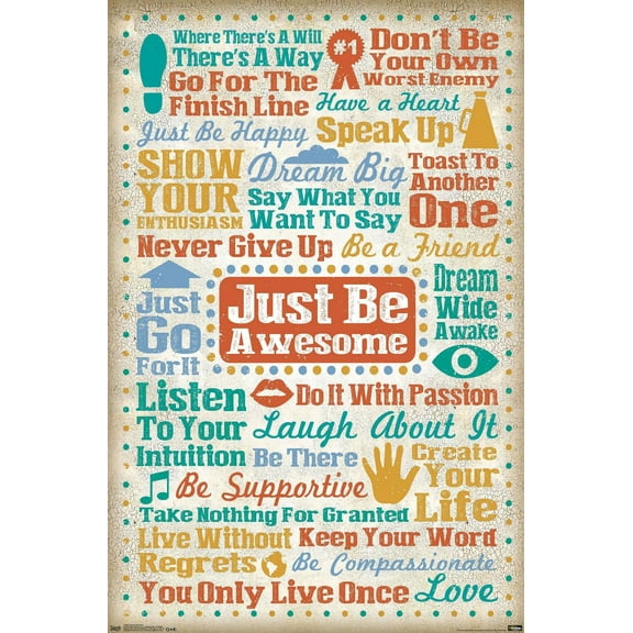 Just Be Awesome Wall Poster, 14.725" x 22.375"