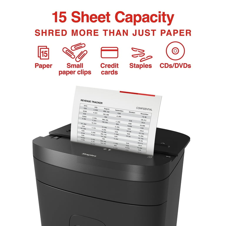 Staples 15-Sheet Cross-Cut Multi-Media Shredder (ST62154