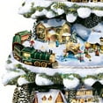 thumbnail image 4 of The Bradford Exchange Thomas Kinkade Wonderland Express Christmas Tree Decoration With Santa Sleigh Topper Lights Moving Train and Music With 8 Beloved Xmas Carols 16"-Inches, 4 of 7