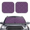 thumbnail image 2 of JUNZAN Retro Florals Purple Pattern Car Windshield Sun Shade | Reflective Sunshade | Foldable 2-Piece Sun Shield Protect Your Car | Fits Sedans, SUVs, Hatchbacks-Medium, 2 of 6