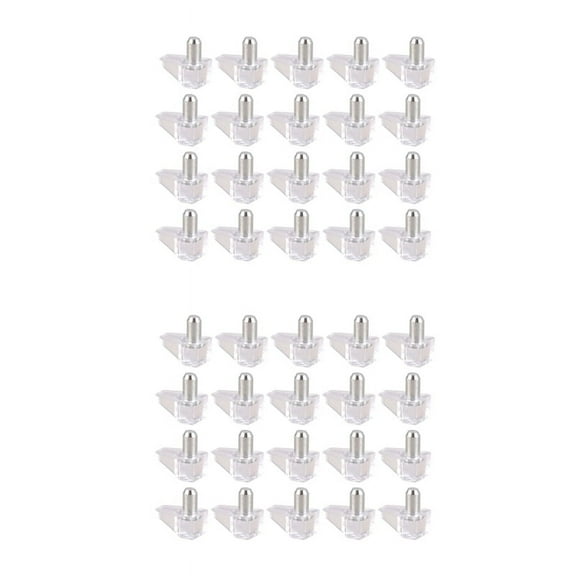 5 mm Pin shelf support studs strong 40 pcs, Transparent