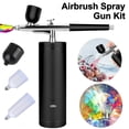thumbnail image 1 of Rechargeable Handheld Airbrush Kit - EEEkit Airbrush Spray Gun with Air Compressor Kit for Makeup and Cake Decorating (Black), 1 of 9