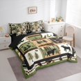 thumbnail image 3 of Manfei Cute Deer Bear Bedding Comforter Set 7pcs,Wild Animal Queen Bedding Sets,Rustica Farmhouse Cabin Queen Sheet Sets For Child,Breathable Home Decor,Reversible, 3 of 8