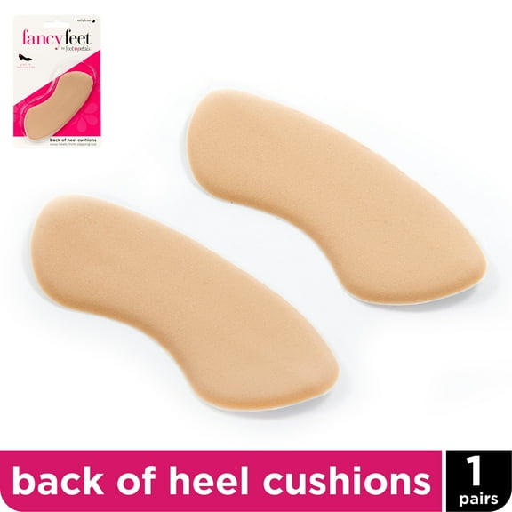 Fancy Feet Back-of-Heel Cushions - One Pair of Cushioned Heel Inserts to Prevent Rubbing and Blisters from Uncomfortable Shoes, Khaki