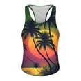 thumbnail image 2 of VBTAPA Mens Beach Tank Tops Palm Tree Graphic Sleeveless Shirts for Men Summer Vacation Gym Running Workout Tank Top Green L, 2 of 4