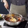 thumbnail image 3 of Leaky Spoon Household Kitchen Strainer Sieve Stainless Steel Fishing Noodles Oil Separator Spoon Commercial Deep Frying Leakage Net, 3 of 5