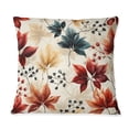 thumbnail image 3 of Designart "Vibrant Autumn Flowers in Red and Blue" Vintage Printed Throw Pillow, 3 of 5