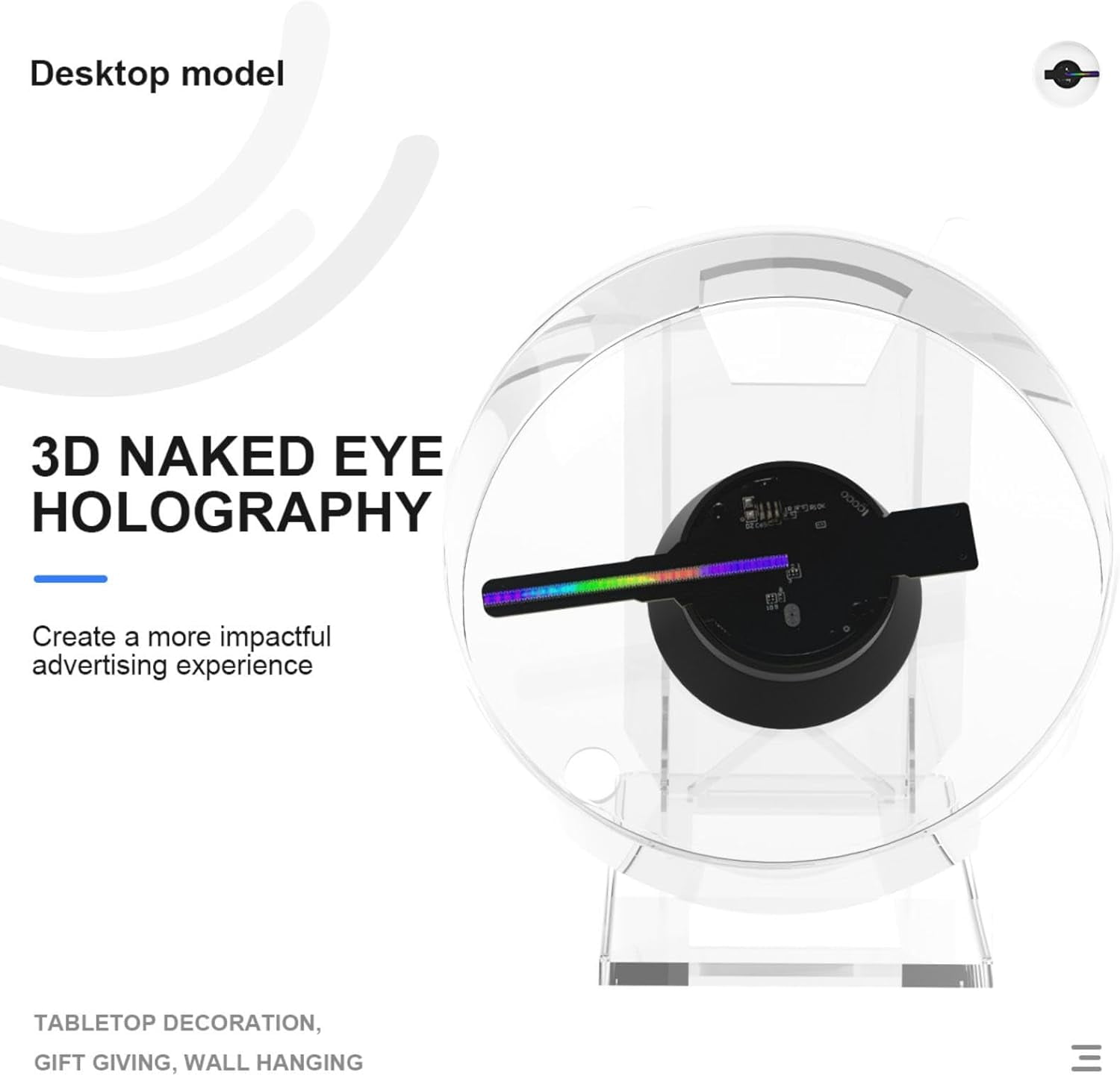 3D Hologram Fan,4.72in Hologram Fan Projector with built-in Audio- for Events,party,Festivals and Home Decoration -3d Video Materials for Free