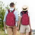 thumbnail image 4 of Disketp Red Glitter print Canvas Backpack Lightweight Travel Daypack Student Rucksack Laptop Backpack-Small, 4 of 5