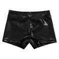 thumbnail image 5 of inlzdz Kids Girl Metallic Shorts Shiny Hot Pants Gymnastic Dance Shorts Cheer Booty Shorts Jazz Black 160, 5 of 7