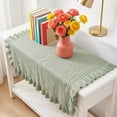 thumbnail image 5 of Ruffled Edge Knit Cotton Throw Blanket, Soft Breathable Woven Cover for Sofa Couch Bed, Lightweight Decorative Home Textile for Everyday Use, 5 of 6