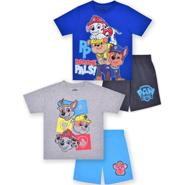 Conjunto de ropa Paw Patrol Nickelodeon para niños, camiseta y pantalones cortos