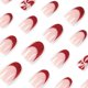 thumbnail image 3 of Uñas postizas navideñas de presión, 24 unidades, cortas, con forma de almendra y ataúd, reutilizables, para manicura francesa., 3 of 5