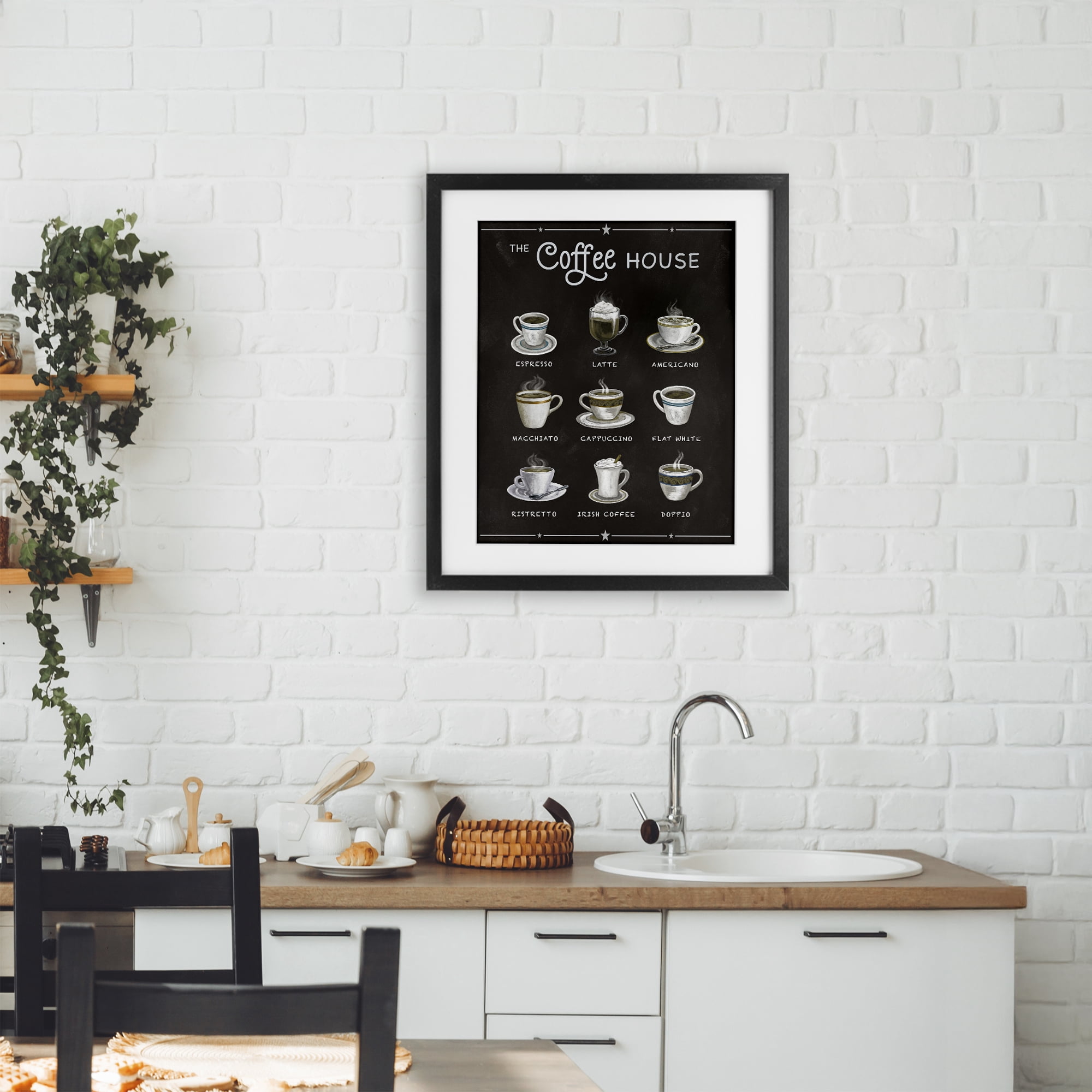 Stupell Industries The Coffee House Menu Black Framed Print Under Glass, design by Conrad Knutsen