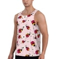 thumbnail image 2 of Gukieu ladybugs and flower Print Men's Quick Dry Fitness Vest, Round Neck Sleeveless Fitness Bodybuilding Top-Large, 2 of 7
