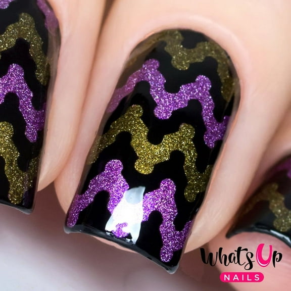 Whats Up Nails - Dot Zig Zag Tape Vinyl Stencils Nail Art Design