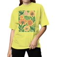 thumbnail image 2 of Floral Bird Design Print Women's T-shirt, 2 of 3