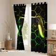 thumbnail image 3 of jejeloiu Console Game Lovers Black Out Curtains,Gradient Green Yellow Gamepad Curtains Pack of 2 (42x63 Each),Modern Geometric Honeycomb Bedroom Curtains For Boys Teens,Ultra Soft Home Decor, 3 of 6