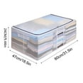 thumbnail image 3 of Back-to-school Faves! Mlkoz Underbed Storage Bag Reinforced Steel Frame Sturdy Structure, Foldable Organise Containers,Handles, See-Through, For Clothing, Blankets, Sweaters, Toys, Quilts on Clearance, 3 of 5
