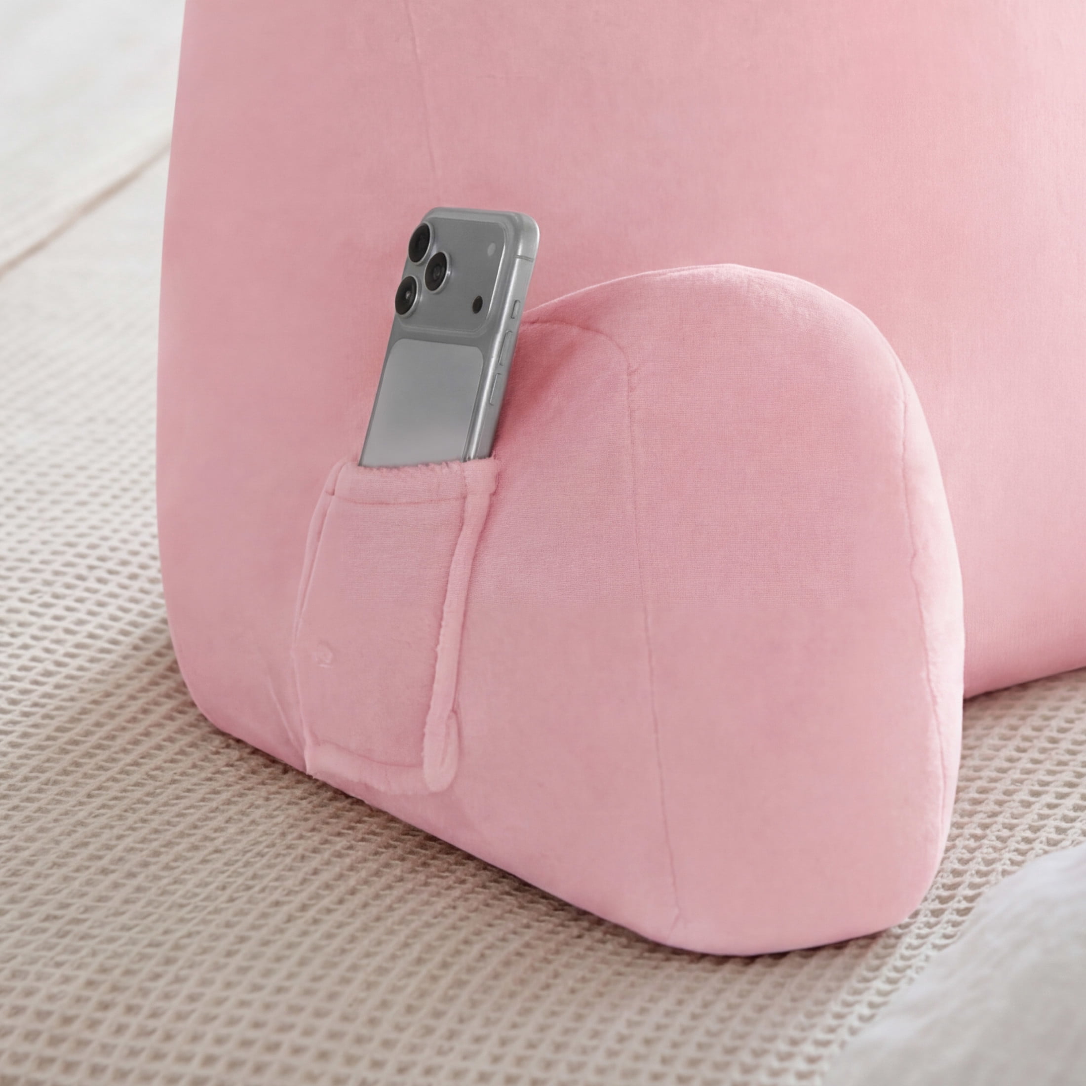 The Sheet Lab Pink Plush Backrest Pillow 29 x 24.5 x 10.5 Inches