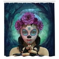 thumbnail image 3 of Ambesonne Horror Shower Curtain, Scary Clown Girls Flower, 69"Wx70"L, Multicolor, 3 of 3